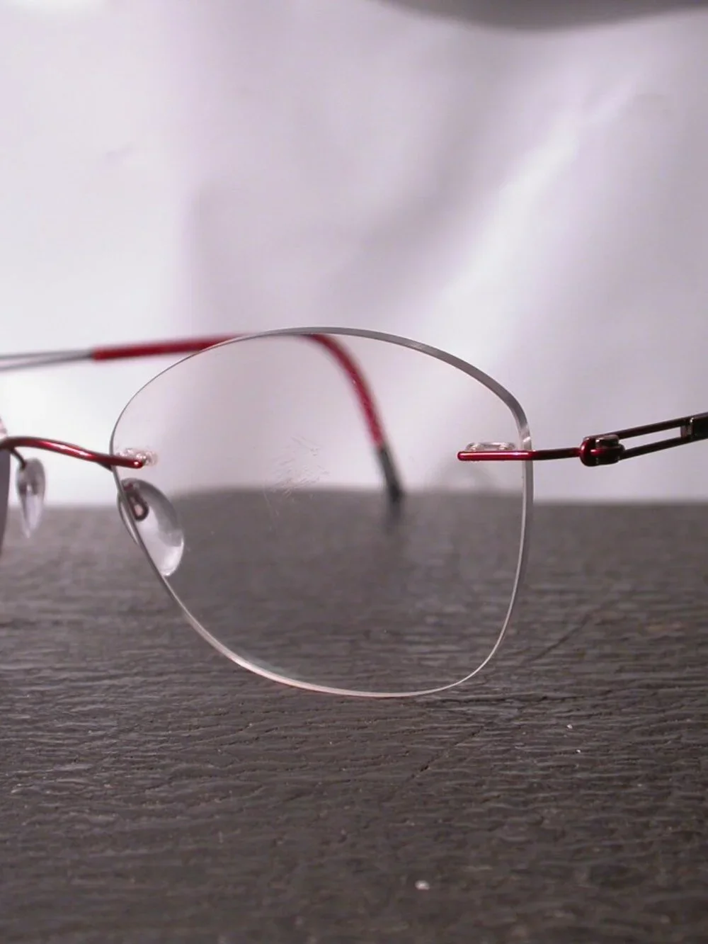 Silhouette Titan Frameless Red Wire Light Weight Eyeglasses Made in Austria